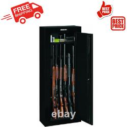 8GUN SECURITY STORAGE CABINET Three Point Locking Safe Black Steel 55