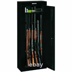 8GUN SECURITY STORAGE CABINET Three Point Locking Safe Black Steel 55