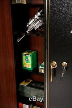 American Furniture 16 Gun Security Cabinet Metal Key Lock Rifle Storage Safe NEW
