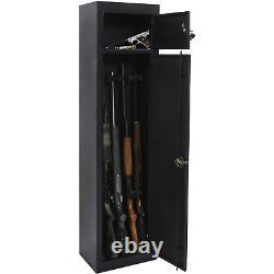 American Furniture 5 Rifle Metal Home Gun Safe Storage Cabinet, Black (Used)