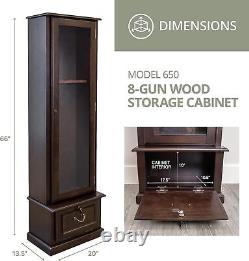 American Furniture 650 Wood Gun Display Cabinet with Tempered Glass Door