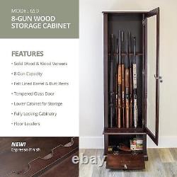 American Furniture 650 Wood Gun Display Cabinet with Tempered Glass Door