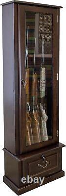 American Furniture 650 Wood Gun Display Cabinet with Tempered Glass Door