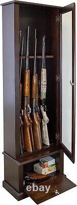 American Furniture 650 Wood Gun Display Cabinet with Tempered Glass Door