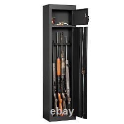 American Furniture Classics 5 Rifle Metal Gun Safe Storage Cabinet, Black