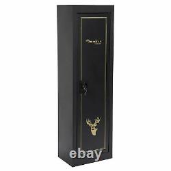 American Furniture Classics 5 Rifle Metal Home Gun Safe Cabinet Storage, Black