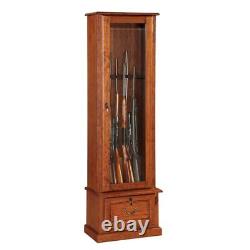 American Furniture Classics 8 Gun Key Locking Wooden Storage Display Cabinet