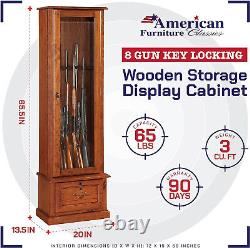 American Furniture Classics Model Wood Gun Display Cabinet For Home Brown