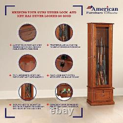 American Furniture Classics Model Wood Gun Display Cabinet For Home Brown