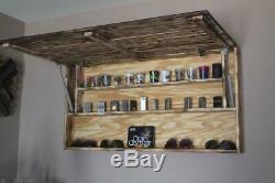 American USA Flag Weapon Concealment Cabinet Wall Mount Gun Storage Rustic Wood