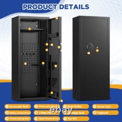 BESAFETY 12-15 Gun Cabinet, Quick Access Long Gun Safe for Home Rifles & Pistols