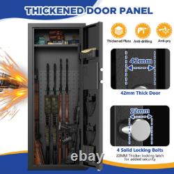 BESAFETY 12-15 Gun Cabinet, Quick Access Long Gun Safe for Home Rifles & Pistols