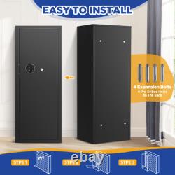 BESAFETY 12-15 Gun Cabinet, Quick Access Long Gun Safe for Home Rifles & Pistols