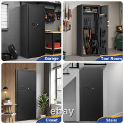 BESAFETY 12-15 Gun Cabinet, Quick Access Long Gun Safe for Home Rifles & Pistols