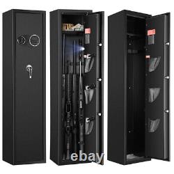 BLACKSMITH 4 Gun Rifles Safe Storage Cabinet Foam Holder 2 Locking System With LED