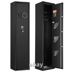 BLACKSMITH 4 Gun Rifles Safe Storage Cabinet Foam Holder 2 Locking System With LED