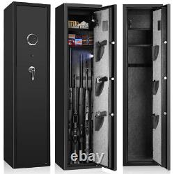 BLACKSMITH 5 Gun Rifle Safe Large Storage Cabinet 3in1 Lock System Quick Access