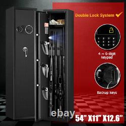 BLACKSMITH 5 Gun Rifle Wall Storage Safe Cabinet 2IN1 Security Lock Quick Box US