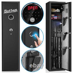 BLACKSMITH 5 Guns Rifle Storage Safe Cabinet 3IN1 Biometric Lock System Quick US