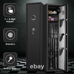 BLACKSMITH 5 Guns Rifle Storage Safe Cabinet 3IN1 Biometric Lock System Quick US