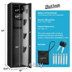 BLACKSMITH 5 Guns Rifle Storage Safe Cabinet 3IN1 Biometric Lock System Quick US