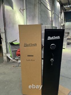 BLACKSMITH Large 5 Gun Rifle Storage Safe Cabinet 3IN1 Lock System Backup Keys