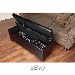 Bench Gun Concealment Storage Ottoman Furniture Safe Long Rifle Shotgun Cabinet