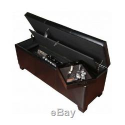 Bench Gun Concealment Storage Ottoman Furniture Safe Long Rifle Shotgun Cabinet