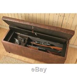 Bench Gun Safe up to 5 Rifles Concealment Trunk Chest Key-Lockable Storage Lock