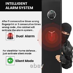 Biometric 3-5 Gun Rifle Safe, Long Gun Shotgun Safe with Backlit Touchscreen Pad