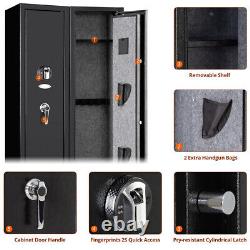 Biometric 3-5 Rifle Gun Safe for Home Rifle and Pistol Metal Gun Storage Cabinet