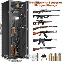 Biometric Fireproof Rifle Gun Safe Quick Access, Home Storage for Rifles, Shotg