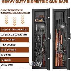 Biometric Fireproof Rifle Gun Safe Quick Access, Home Storage for Rifles, Shotg