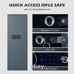 Biometric Gun Safe Adjustable Shotgun Case Storage Cabinet for Guns Accessories