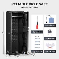 Biometric Gun Safe Box Adjustable Shotgun Cabinet for Gun Scope and Ammo Storage