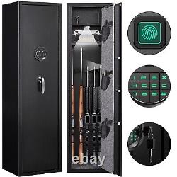 Biometric Gun Safe Large 5 Gun Fingerprint Rifle Safe Metal Gun Storage Cabinet