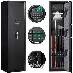 Biometric Gun Safe Large 5 Gun Fingerprint Rifle Safe Metal Gun Storage Cabinet