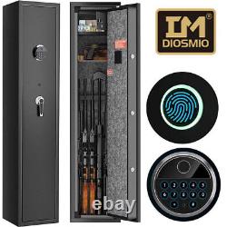 Biometric Large Rifle Safe Quick Access 5/ 6 Gun Storage Cabinet with Lock Box USA