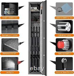 Biometric Large Rifle Safe Quick Access 5/ 6 Gun Storage Cabinet with Lock Box USA