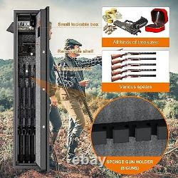 Biometric Large Rifle Safe Quick Access 5/ 6 Gun Storage Cabinet with Lock Box USA