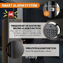 Biometric Large Rifle Safe Quick Access 5/ 6 Gun Storage Cabinet with Lock Box USA