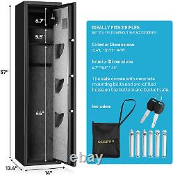 Biometric Rifle Gun Safe, 5 Long Gun Cabinet (With/Without Scope) Home Storage