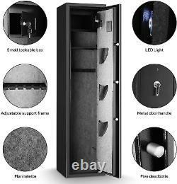 Biometric Rifle Gun Safe, 5 Long Gun Cabinet (With/Without Scope) Home Storage