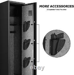 Biometric Rifle Gun Safe, 5 Long Gun Cabinet (With/Without Scope) Home Storage