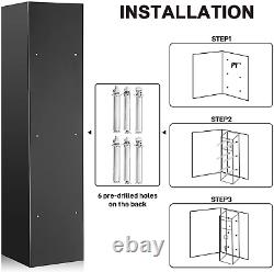 Biometric Rifle Gun Safe, 5 Long Gun Cabinet (With/Without Scope) Home Storage