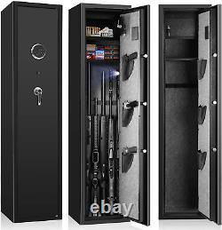 Biometric Rifle Gun Safe, 5 Long Gun Cabinet (With/Without Scope) Home Storage
