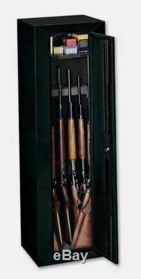 Black 10 Gun Security Cabinet Safe Storage Rifle Shotgun Steel Firearm Ammo Lock