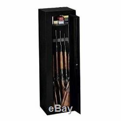 Black 10 Gun Security Cabinet Safe Storage Rifle Shotgun Steel Firearm Ammo Lock