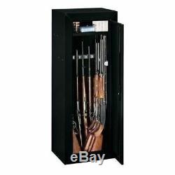 Black 14 Gun Security Cabinet Safe Storage Rifle Shotgun Steel Firearm Ammo Lock
