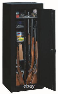 Black 18 Gun Security Cabinet Safe Storage Rifle Shotgun Steel Firearm Ammo Lock